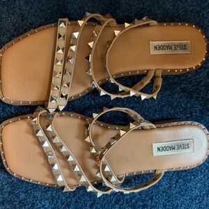 Steve Madden Brown Sandals with Silver Studs